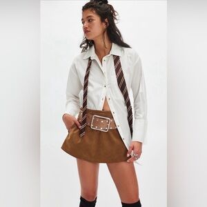 Paradise Found Suede Skort NWOT caramel cafe